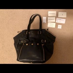 YSL Sac Downtown Purse Black Calfskin